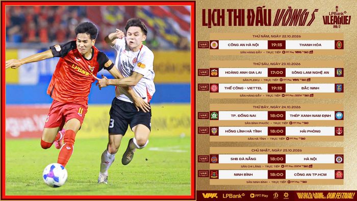Lịch thi đấu vòng 5 LPBank V-League