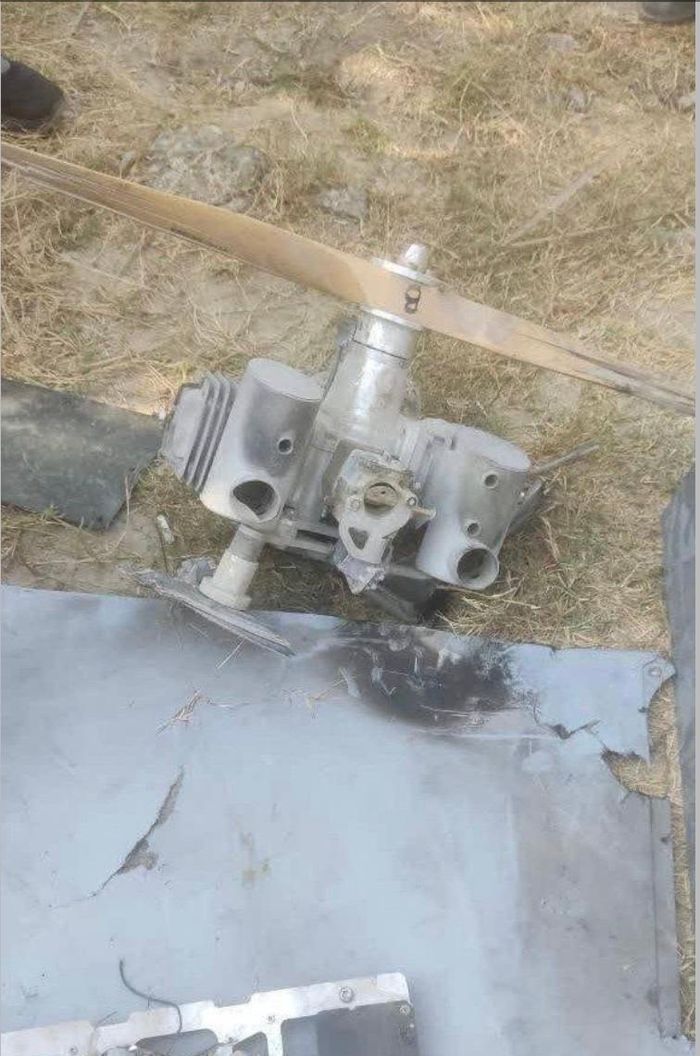 Các mảnh vỡ của UAV LUCAS bị Iran bắn hạ. Ảnh: WANA
