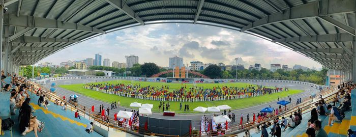 Lễ khai mạc giải bóng đá học sinh THPT Hà Nội 2026. Ảnh: ANTĐ