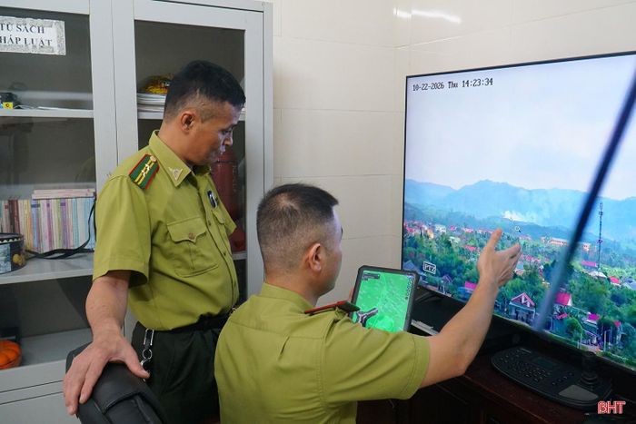 Bản đồ số và phần mềm chuyên ngành hỗ trợ lực lượng kiểm lâm xác định vị trí, tra cứu thông tin khu vực rừng khi phát hiện nguy cơ cháy.