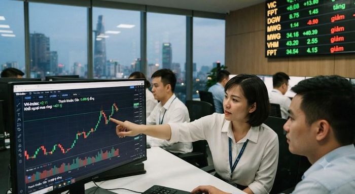 Kết thúc phiên giao dịch ngày 21/10, VN-Index tăng 46,7 điểm. Ảnh minh họa do AI tạo 