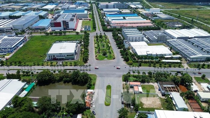 Khu công nghiệp Long Hậu, tỉnh Tây Ninh, với hệ thống hạ tầng phục vụ hoạt động sản xuất, kinh doanh và dịch vụ logistics. Ảnh: Giang Phương – TTXVN