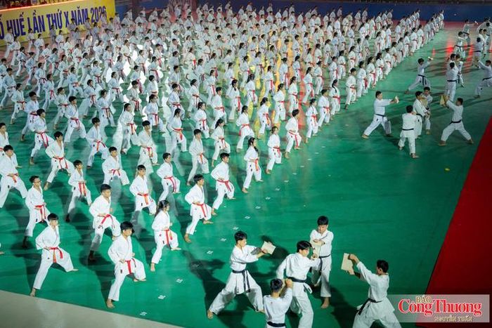  Hàng trăm vận động viên trình diễn võ thuật tại lễ khai mạc 