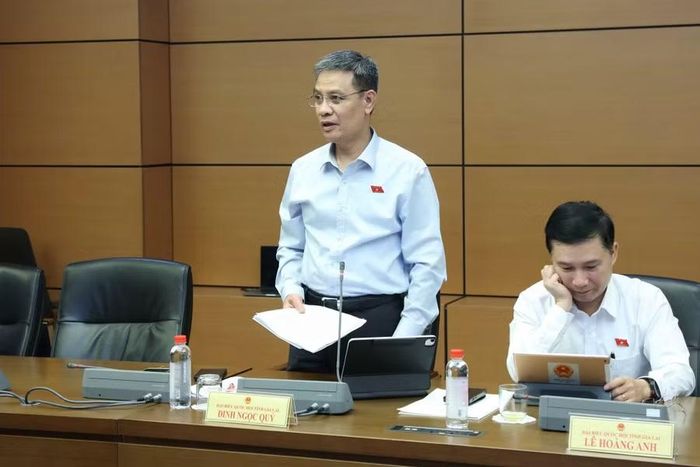 ĐB Đinh Ngọc Quý đề nghị xem xét yêu cầu lưu trữ thông tin dưới dạng cơ sở dữ liệu đối với cơ sở sản xuất, kinh doanh thực phẩm. Ảnh: Đoàn ĐBQH tỉnh Gia Lai