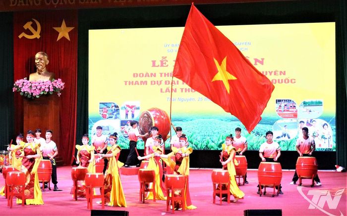 Màn trống hội tại Lễ xuất quân Đoàn thể thao tỉnh tham dự Đại hội Thể thao toàn quốc lần thứ X năm 2026.