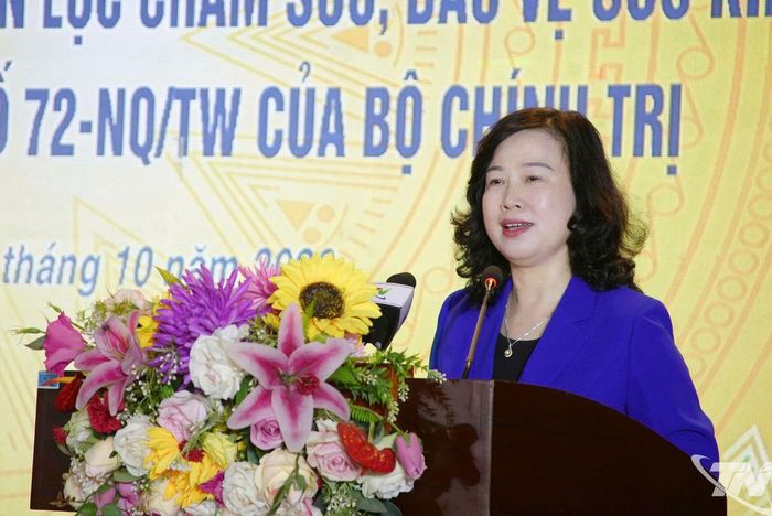 Bộ trưởng Bộ Y tế Đào Hồng Lan phát biểu tại chương trình.