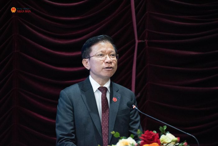 GS.TS. Hoàng Anh Tuấn - Hiệu trưởng Trường Đại học Khoa học xã hội và nhân văn, Đại học Quốc gia Hà Nội phát biểu