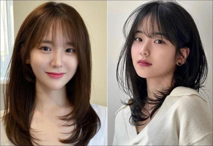 Tóc layer uốn lơi, mái thưa