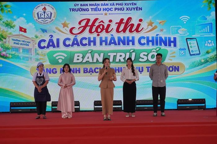 Ý tưởng, giải pháp "Bán trú số tăng minh bạch phục vụ tốt hơn" được trình bày tại cuộc thi. Ảnh: PV