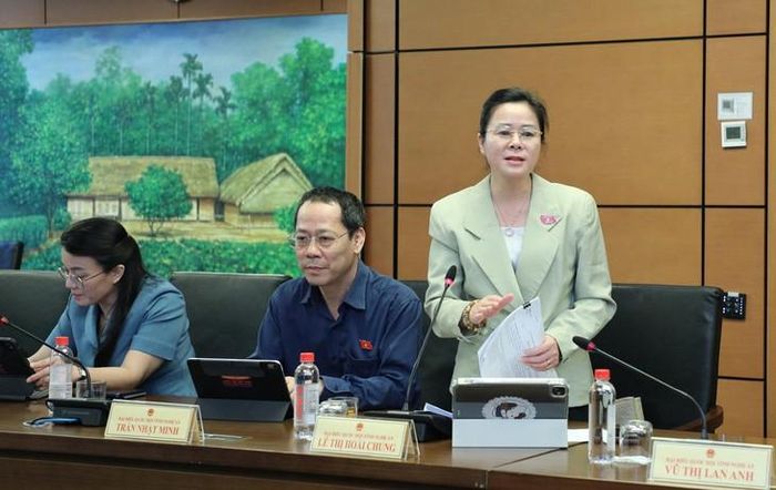 ĐBQH Lê Thị Hoài Chung phát biểu. Ảnh: Hồng Quân