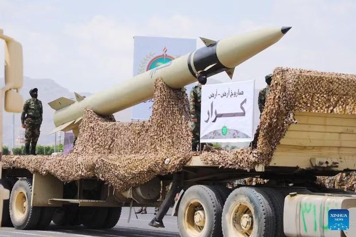 Tên lửa của lực lượng Houthi. Ảnh: Xinhua