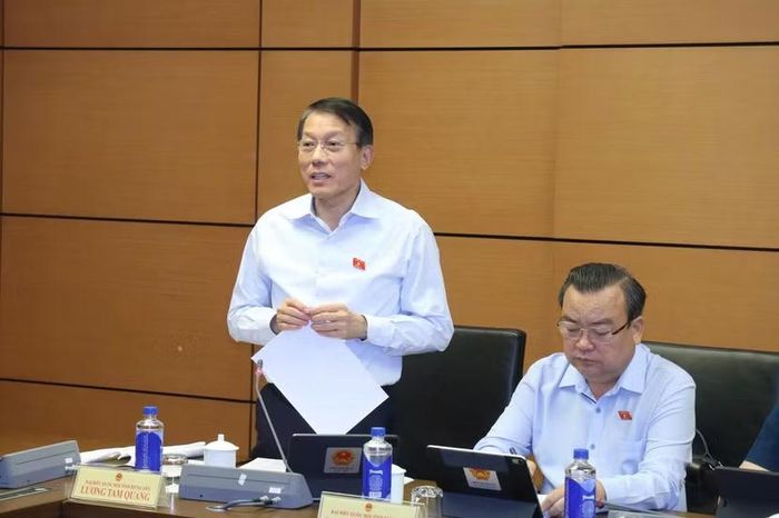 Bộ trưởng Bộ Công an Lương Tam Quang phát biểu