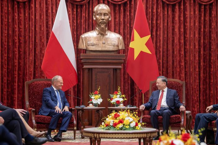  Tổng Bí thư, Chủ tịch nước Tô Lâm tiếp Thủ tướng Cộng hòa Ba Lan Donald Tusk. 