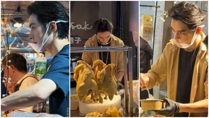  Quầy cơm gà của Wang Zhi đông khách sau khi anh nổi tiếng trên mạng xã hội, góp phần tăng doanh thu các hàng quán lân cận. Ảnh: HK01. 