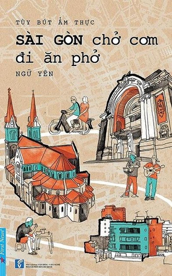 Tập tùy bút ẩm thực Sài Gòn chở cơm đi ăn phở của tác giả Ngữ Yên, do NXB Văn hóa - Văn nghệ xuất bản năm 2017. Ảnh: Fahasa.