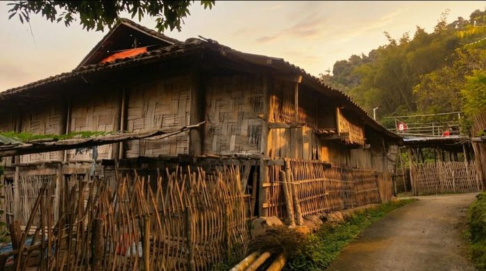 Ngôi nhà với mái ngói phủ rêu mang vẻ trầm mặc của một công trình đã đi qua nhiều mùa sương gió.