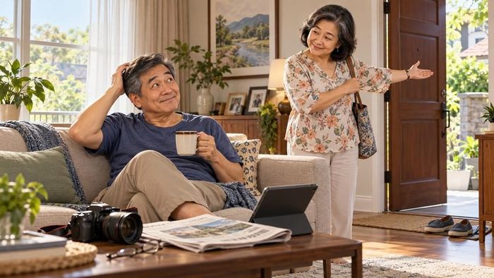 Tuổi nghỉ hưu, hạnh phúc vợ chồng là biết tôn trọng khoảng không gian riêng của mỗi người. Ảnh minh họa