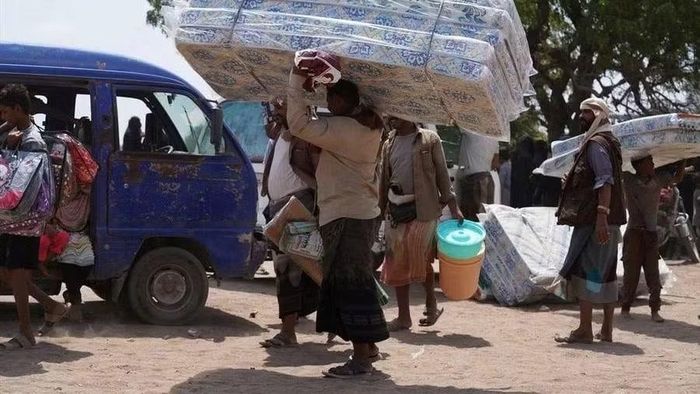 Người dân Yemen phải di tản do các cuộc tấn công của Houthi. (Ảnh: ANADOLU)