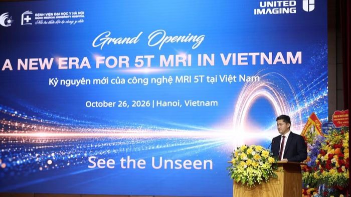 Thứ trưởng thường trực Y tế Vũ Mạnh Hà phát biểu tại buổi lễ (Ảnh: MDI)