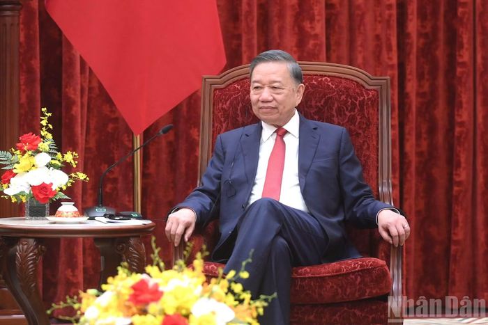 Tổng Bí thư, Chủ tịch nước Tô Lâm phát biểu tại cuộc tiếp.