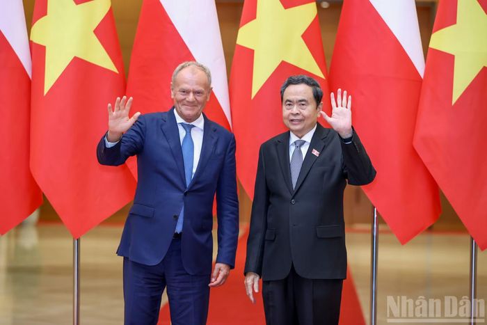 Chủ tịch Quốc hội Trần Thanh Mẫn và Thủ tướng Cộng hòa Ba Lan Donald Tusk.