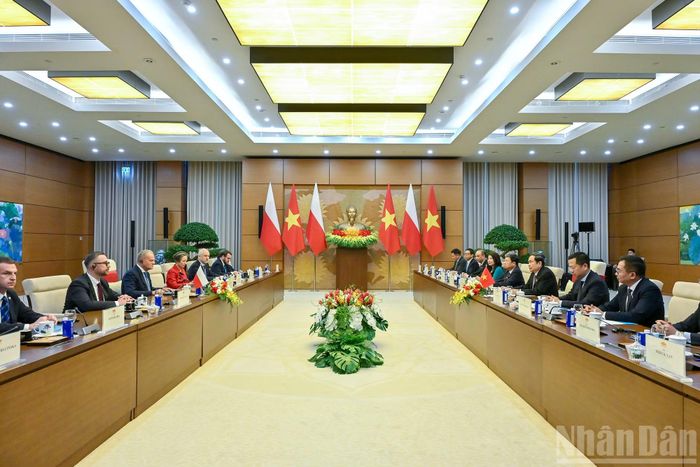 Quang cảnh hội kiến tại Nhà Quốc hội.