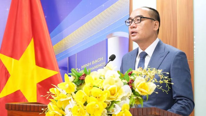 Phó Tổng Kiểm toán nhà nước Bùi Quốc Dũng phát biểu tại hội thảo. (Ảnh: N.LY)