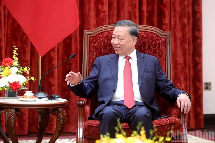 Tổng Bí thư, Chủ tịch nước Tô Lâm phát biểu tại cuộc tiếp.
