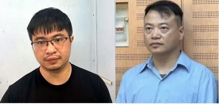 Hai đối tượng Phó Đức Nam (tức Mr Pips) và Nguyễn Hòa Bình (tức “Shark Bình”) lúc bị cơ quan Công an bắt giữ.