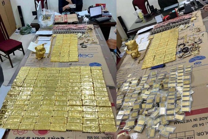 và 246kg vàng nguyên khối và 890 miếng vàng SJC