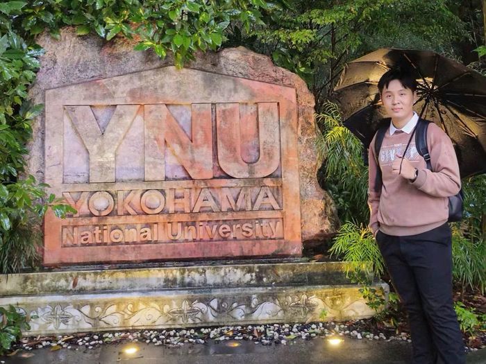 Quang Vinh tại ĐH Quốc gia Yokohama (Nhật Bản) trong những ngày đầu nhập học chương trình thạc sĩ.