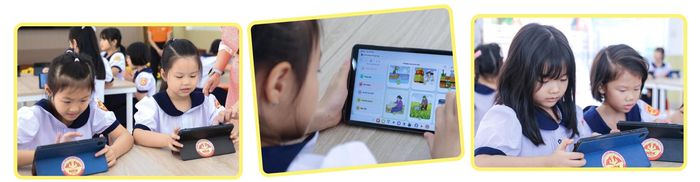  Học sinh Trường Tiểu học Nguyễn Bỉnh Khiêm (TPHCM) trong tiết học môn Tự nhiên và Xã hội có ứng dụng AI. Ảnh: HOÀNG TRIỀU 