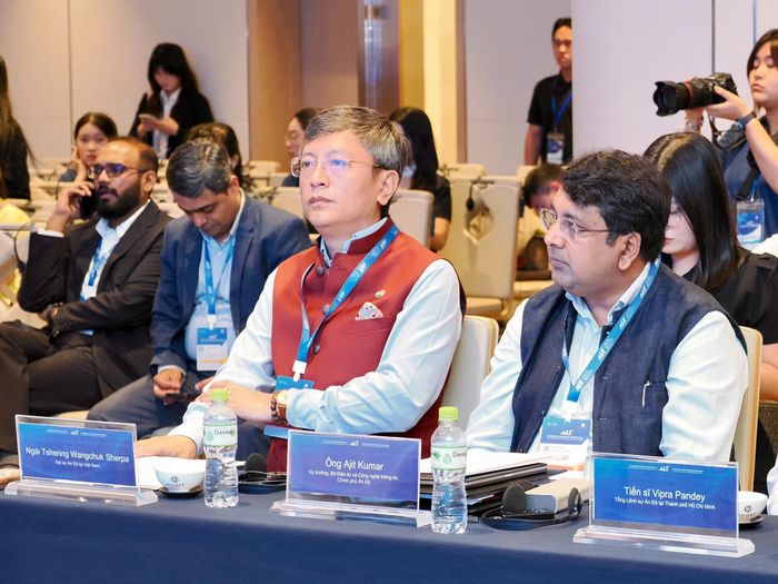  Các đại biểu Ấn Độ tham dự Diễn đàn Công nghệ Tương lai Việt Nam – Ấn Độ 2026 tại TPHCM. Ảnh: HOÀNG TRIỀU 