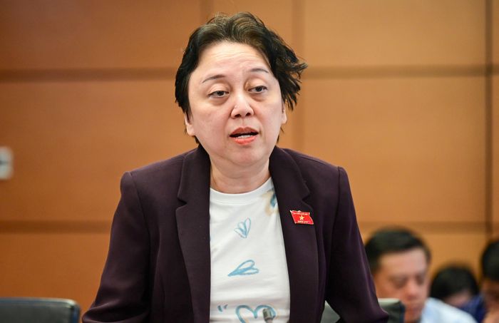  ĐB Phạm Khánh Phong Lan (TPHCM) góp ý dự thảo Luật Xử lý vi phạm hành chính (sửa đổi). Ảnh: ĐỖ TRUNG 