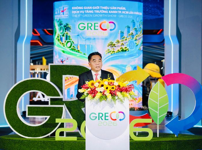  Phó Chủ tịch Thường trực UBND TPHCM Nguyễn Lộc Hà phát biểu khai mạc GRECO 2026, tối 26-10. Ảnh: HOÀNG HÙNG 