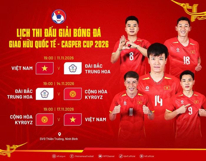 Tuyển Việt Nam sẽ tham dự giải đấu giao hữu quốc tế vào tháng 11 trên sân Thiên Trường, Ninh Bình. Ảnh: VFF