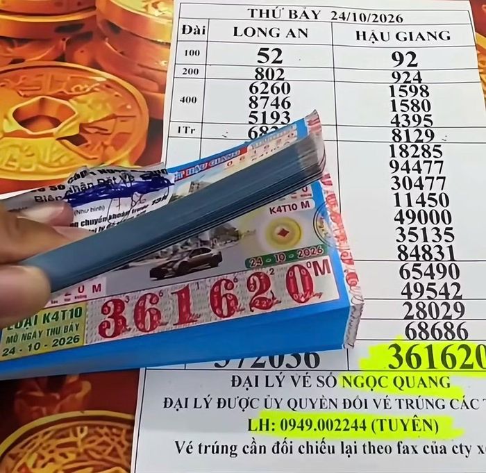 Nguyên cây vé trúng 39 tỷ đồng vừa trả thưởng cho khách hàng.