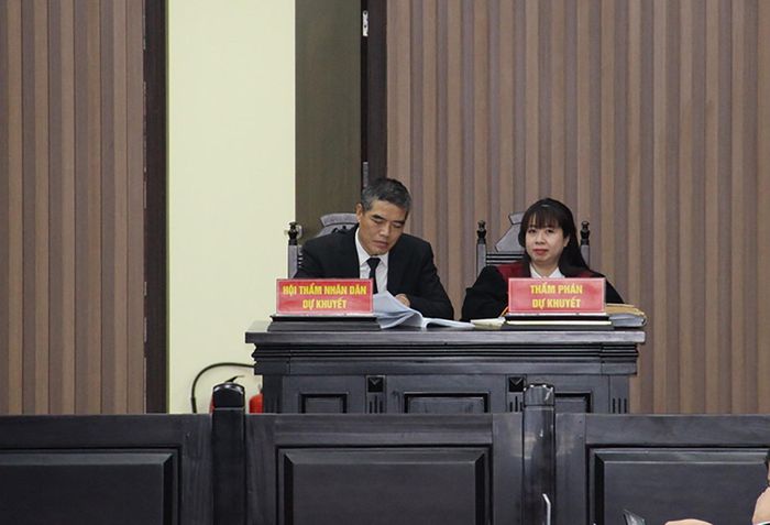 Thẩm phán dự khuyết và Hội thẩm nhân dân dự khuyết tại phiên tòa.