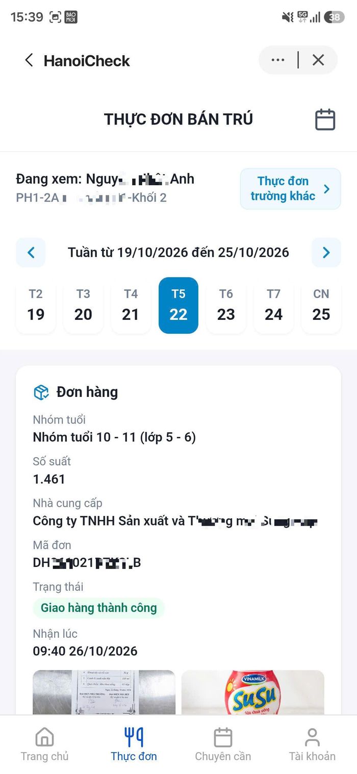 Theo dõi thông tin về nhà cung cấp thực phẩm và nguồn gốc nguyên liệu.