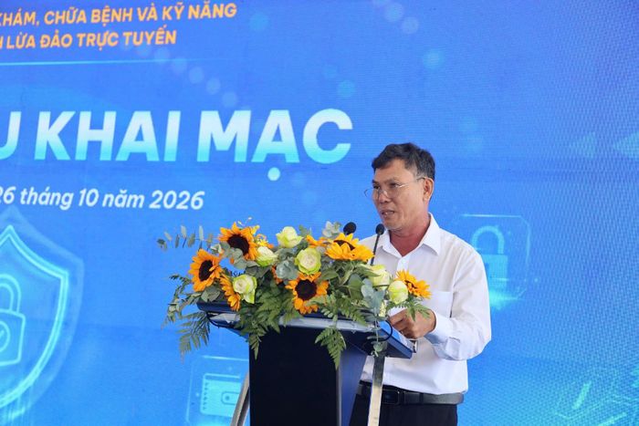 Ông Đào Xuân Kỳ, Phó Giám đốc Sở Khoa học và Công nghệ tỉnh Khánh Hòa phát biểu tại hội thảo.