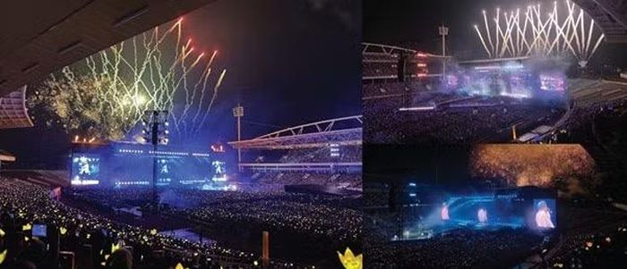 Có một Mỹ Đình rực rỡ đến thế trong đêm cuối BIGBANG. (Ảnh: Vietnam+)
