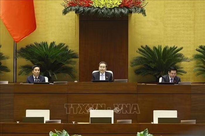 Chủ tịch Quốc hội Trần Thanh Mẫn chủ trì phiên họp. Ảnh: Doãn Tấn/TTXVN