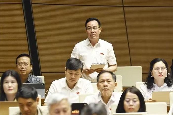 Đại biểu Quốc hội tỉnh Hưng Yên Nguyễn Văn Huy phát biểu. Ảnh: Doãn Tấn/TTXVN