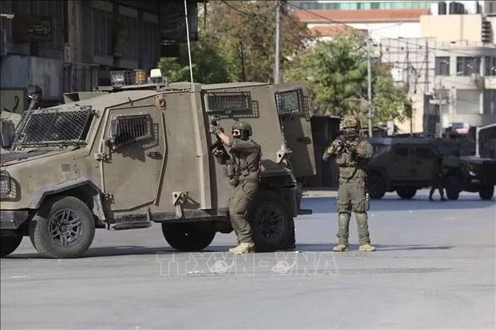 Binh sĩ Israel được triển khai tại thành phố Nablus, Bờ Tây. Ảnh tư liệu: THX/TTXVN