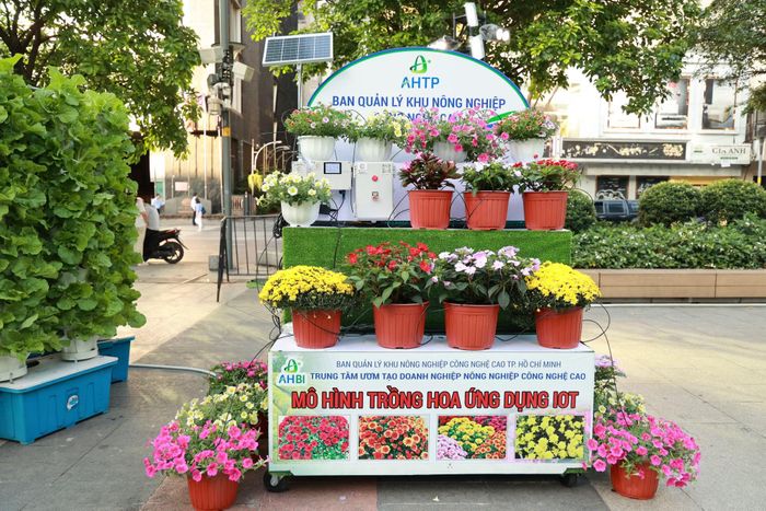 Các doanh nghiệp giới thiệu sản phẩm, giải pháp công nghệ số và công nghệ xanh tại phố đi bộ Nguyễn Huệ.