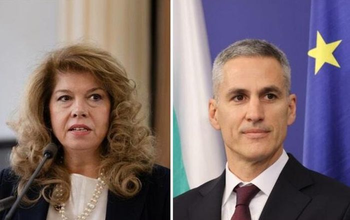 Bà Iliana Iotova (trái) và ông Andrey Gurov bước vào vòng nước rút bầu cử Tổng thống Bulgaria năm 2026. Ảnh: Sofia Globe