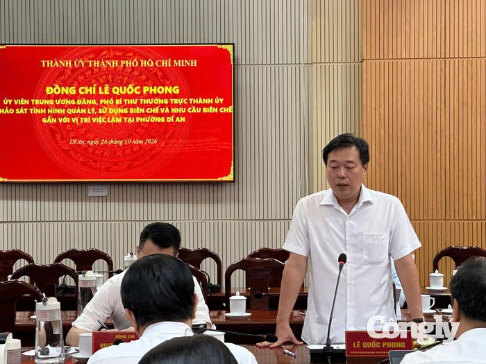 Ông Lê Quốc Phong, Ủy viên Trung ương Đảng, Phó Bí thư Thường trực Thành ủy TP.HCM phát biểu kết luận.