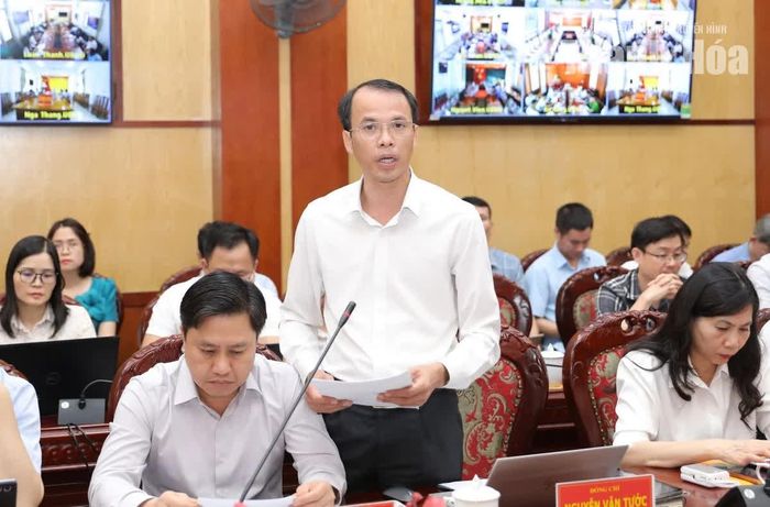 Đại diện lãnh đạo Sở KH&CN phát biểu tại hội nghị.