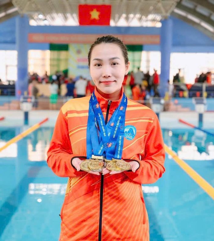 Nguyễn Thị Hằng là vận động viên giàu kinh nghiệm và thành tích, được kỳ vọng tỏa sáng tại Giải lặn vô địch Đông Nam Á năm 2026. Ảnh: NVCC