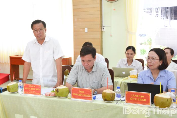 Đồng chí Nguyễn Phước Thiện, Phó Chủ tịch UBND tỉnh Đồng Tháp, phát biểu tại buổi làm việc.